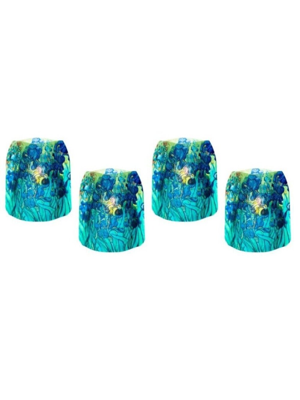 Blue Iris Flower Vase Luminary Lantern Set Of 4 Flameless Floating LED Candles - Picture 4 of 16